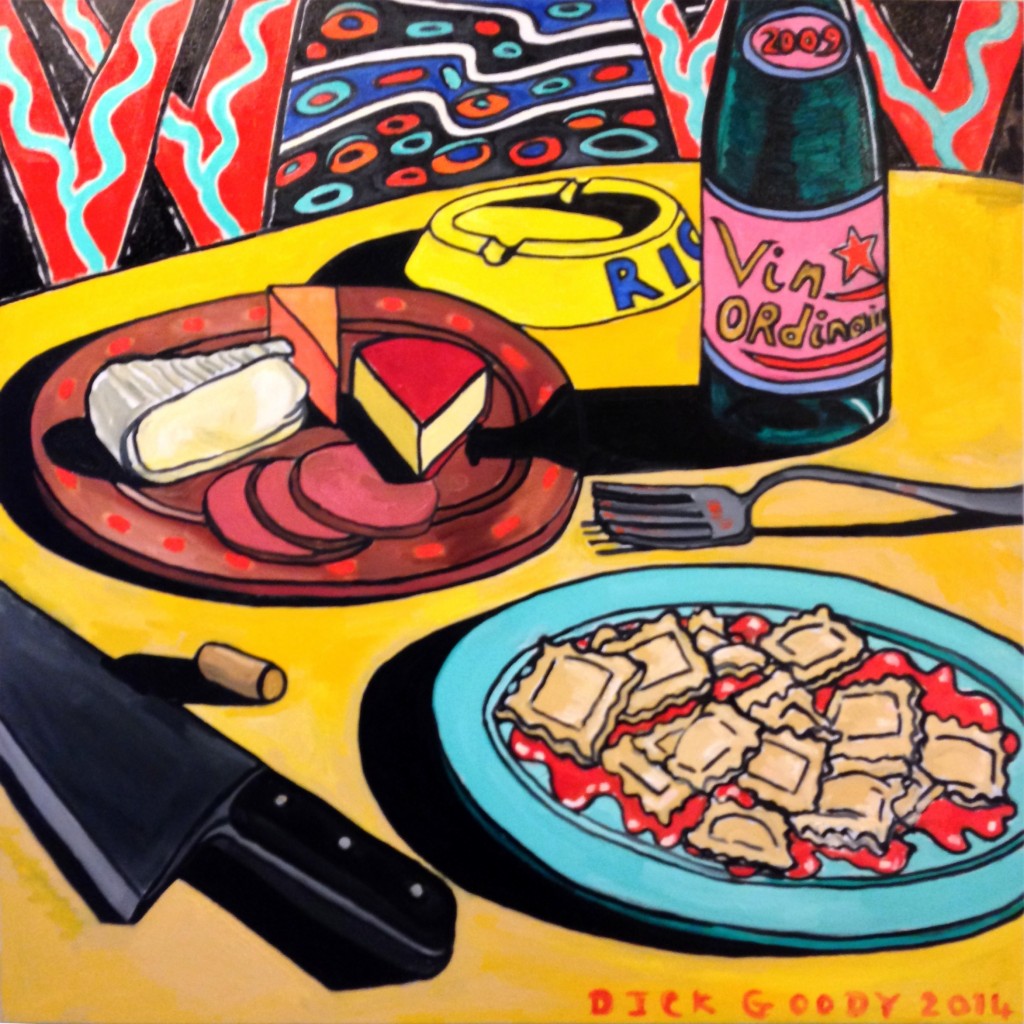 Still Life with Cheese & Ravioli  36 X 36 Oil on Canvas - Courtesy of the artist and N’Namdi Center for Contemporary Arts